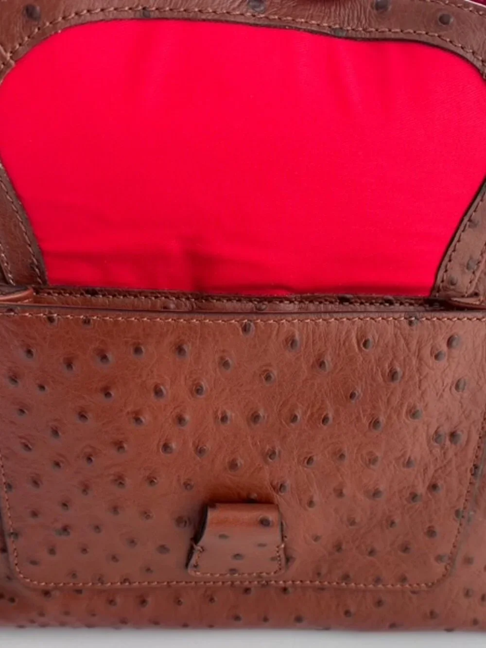 Dooney & Bourke Ostrich Embossed Leather Domed Satchel | Cognac | New with Tags